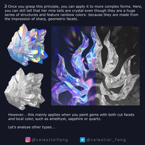 Celestial Fang 🩸busy with college on Twitter: "Here is a much-requested guide to how I paint gems! I use #Procreate5X but the theory applies to any medium (1/2 of thread) #illustration #conceptart https://t.co/T02xNMh3hA" / Twitter Celestial Fang, Thread Illustration, Gem Tutorial, Procreate Ipad Tutorials, Local Color, Digital Painting Tutorials, Digital Art Tutorial, Freelance Illustrator, Art Studies