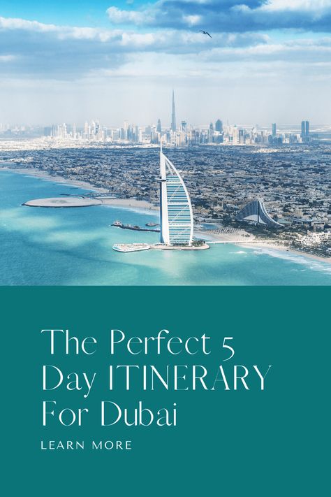 Are you heading to Dubai soon? This amazing city has so much to see and do that it can be a little overwhelming. Get this 5 day Itinerary to help you plan your Dubai adventures Dubai 5 Days Itinerary, Dubai Itinerary, Dubai Guide, Dubai Holiday, Uae Travel, Dubai Trip, Dubai Travel Guide, Dubai Attractions, Travel Dubai