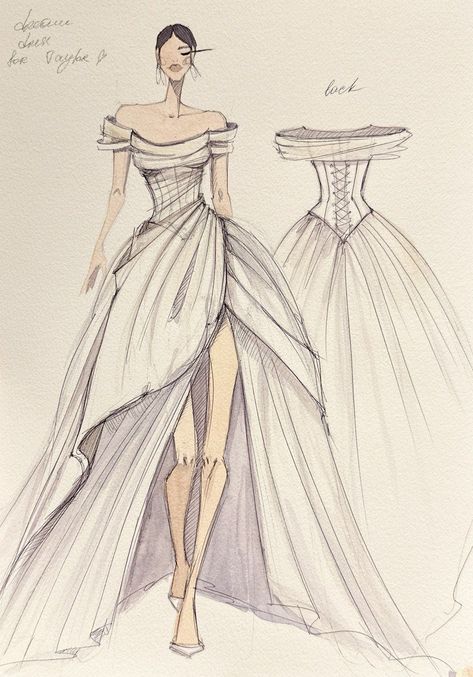 Custom wedding dress Satin wedding dress -  #Custom #Dress #Satin #Wedding Interesting Dresses Designs, Fashion Designing Dresses, Dresses Tops Styles, Backless Dress Drawing, Gold Dress Drawing, Flower Dress Design Drawing, Wedding Dress Sketches Design, Wedding Dress Design Sketch, Drawing Ideas Dresses