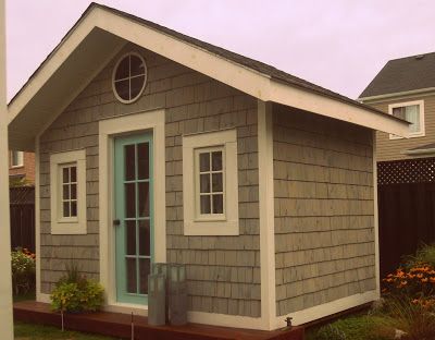 chriskauffman.blogspot.ca: My little bunkie guest house Pretty Sheds, Bunkie Ideas, Shed Office, House Shed, House Of Turquoise, Backyard Sheds, Seaside Cottage, Shed Design, Bunk House