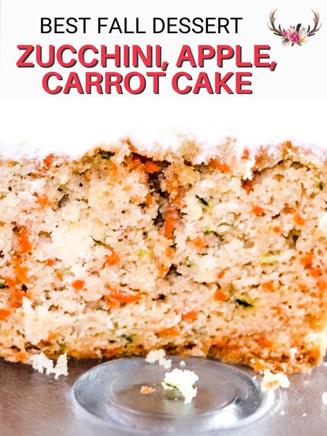 Apple Carrot Bread, Pumpkin Zucchini Cake, Leftover Zucchini, Carrot Zucchini Bread, Apple Zucchini, Carrot Desserts, Sugar Carrots, Carrot Bread, Apple Spice Cake