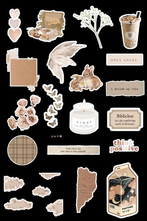 Diy Phone Case Stickers Aesthetic Printable, Aesthetic Flower Pics Vintage, Diy Phone Case Stickers Aesthetic, Aesthetic Flower Stickers Printable, Printable Phone Case Design, Recortes Aesthetic, Brown Aesthetic Vintage, Vintage Aesthetic Stickers Printables, Vintage Paper Printable