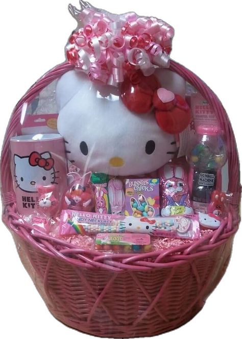 Hello Kitty Theme Gift Basket, Flower Present Gift, Hello Kitty Birthday Gift Basket, Diy Gifts Hello Kitty, Hello Kitty Birthday Present, Hello Kitty Birthday Basket, Hello Kitty Birthday Gifts, Hello Kitty Easter Basket, Gift Ideas Hello Kitty