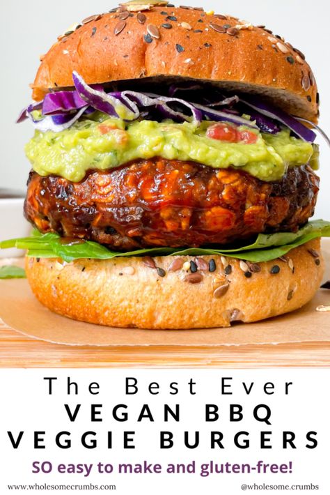 Grilled Veggie Burger, Vegan Bbq Recipes Grill, Simple Veggie Burger Recipe, Veggie Burger Recipe Easy, Veggie Burger Recipes, Veggie Bbq, Whole Food Plant Based Recipes, Vegetarian Sandwiches, Resep Vegan