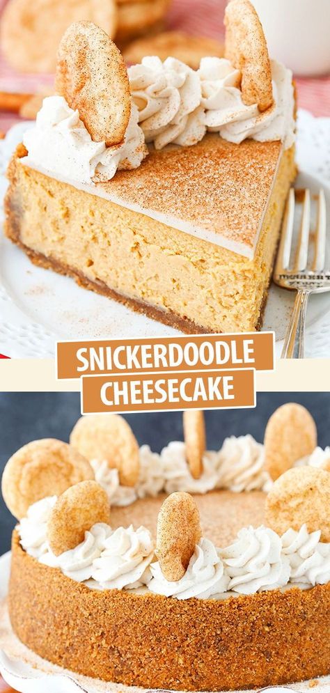 Fall Cheesecake, Snickerdoodle Cheesecake, Cheesecake Desserts Recipes, Cinnamon Cheesecake, Sugar Recipes, White Chocolate Ganache, Cheesecake Cake, Easy Cheesecake Recipes, Yummy Dessert