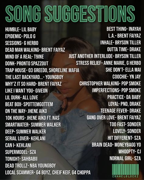 Lit Songs Playlist, Songs To Add To Your Playlist Baddie, Good Rap Music, Baddie Songs Playlist, Good Vibes Songs, Songs To Add To Your Playlist 2023, Songs Suggestions, Vibes Songs, Songs To Listen To When