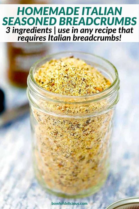 It's easy to make your own Italian Style Seasoned Breadcrumbs with just three ingredients - plain bread crumbs (homemade or store bought), Italian seasoning, and salt! Use to bread chicken, seafood, toasted ravioli, or any recipe you need Italian bread crumbs. Italian Bread Crumbs Recipe, Keto Bread Crumbs, Easy Bread Crumbs, Homemade Bread Crumbs, Keto Beginner, Italian Bread Crumbs, Seasoned Bread, Bread Crumbs Recipe, Crumb Recipe