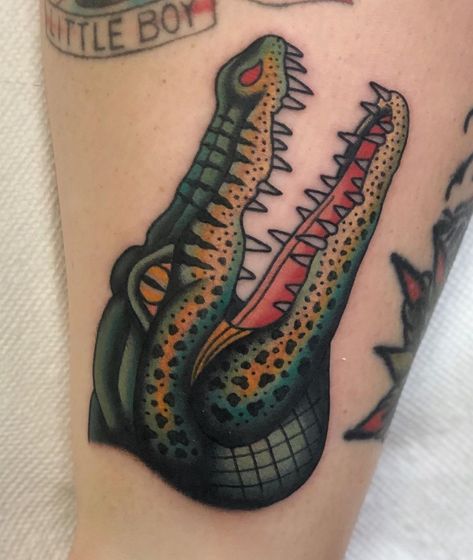 Alligator Tattoo, Neo Tattoo, Various Artists, Polynesian Tattoo, Alligator, Watercolor Tattoo, Old School, Tattoo Ideas, Tattoos