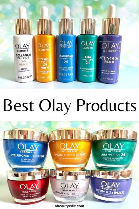 Best Olay Products for Your 40s and Beyond Olay Skin Care Products, Oil Of Olay Skin Care Routine, Oil Of Olay Products Anti Aging, Best Anti Aging Skin Care For 40s, Olay Skin Care Routine, Olay Face Moisturizer, Oily Skin Moisturizer, Morning Night Routine, Olay Cream