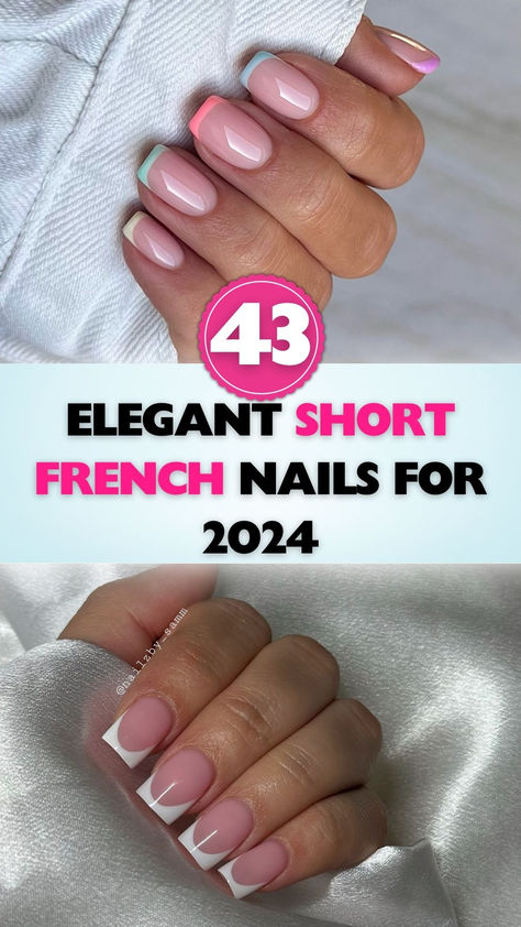 Discover stunning short French nails for a chic look in 2024. French Manicure Ideas Classy, French For Short Nails, Short Nails Ideas French Tip Color, Modern French Tip Nails Classy, Classy Short Square Nails, French Gel Manicure Short Natural Nails Design, French Nails On Short Nails, 2024 French Nails, Short Nails Ideas French