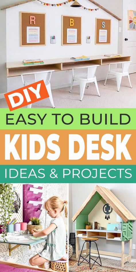 Kids Desk Ideas, Inexpensive Desk, Diy Kids Desk, Craft Organization Diy, Learning At Home, Kids Desk, Kids' Desk, Kid Desk, Desk Ideas