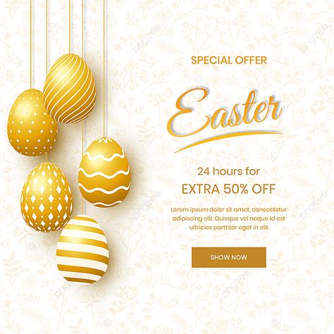 Gold Happy Easter Day Social Media Post Template Easter Cartoons, Easter Poster, Easter Templates, Free Icon Set, Free Pc Games, Fashion Poster Design, Social Templates, Social Media Post Template, Social Icons