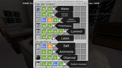 Education Edition Minecraft Recipes, Minecraft Chemistry Recipes, Education Edition Minecraft, Minecraft Science Lab Ideas, Minecraft Science Lab, Minecraft Science, Minecraft Lab, Table In Minecraft, Minecraft Redstone Creations