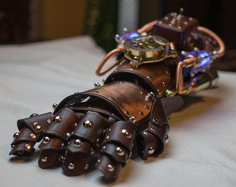 Steampunk Gauntlet, Steampunk Arm, Steampunk Armor, Steampunk Items, Steampunk Goggles, Style Steampunk, Steampunk Design, Steampunk Clothing, Golden Rule