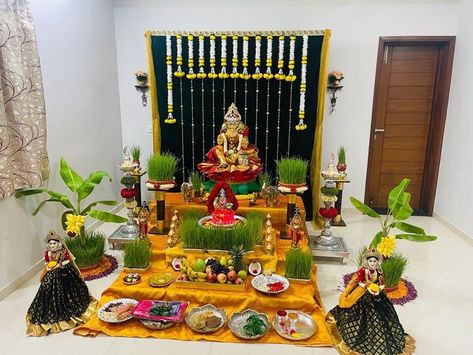 Rangoli Backdrop Decoration, Homam Pooja Decoration, Backdrop Decorations For Pooja, Varamahalakshmi Background Decoration, Varamahalakshmi Decoration Ideas At Home, Varalakshmi Vratham Decoration, Thulasi Plant Decoration, Varalakshmi Pooja Decoration, Flower Wall Decor Diy