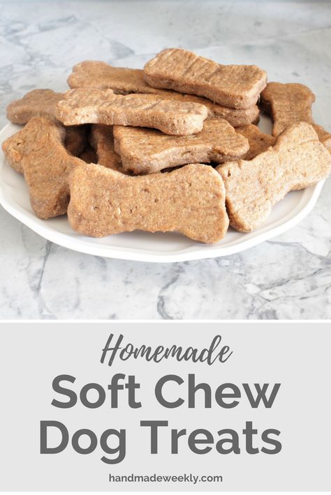 Soft Chew Dog Treats - Handmade Weekly Homemade Dog Cookies, Soft Dog Treats, Easy Dog Treat Recipes, Dog Biscuit Recipes, Easy Dog Treats, Healthy Dog Treats Homemade, Peanut Butter Dog Treats, Dog Treats Homemade Recipes, Food Dog