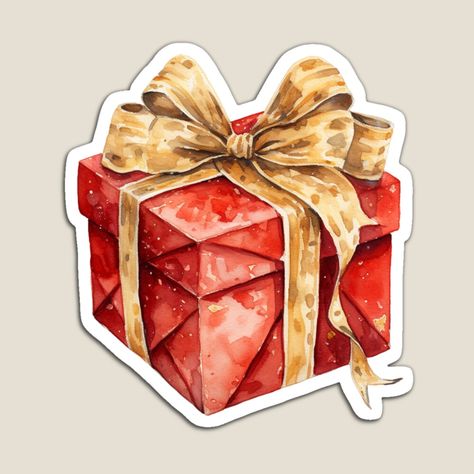 Get my art printed on awesome products. Support me at Redbubble #RBandME: https://www.redbubble.com/i/magnet/Christmas-Red-Gift-X-Mas-Time-Santa-Present-by-My-Magic-World/154577059.TBCTK?asc=u Agenda Stickers, Xmas Sticker, Christmas Magnet, Sticker Christmas, Christmas Arts And Crafts, Scrapbook Book, Christmas Phone Wallpaper, Christmas Shows, Sticker Maker