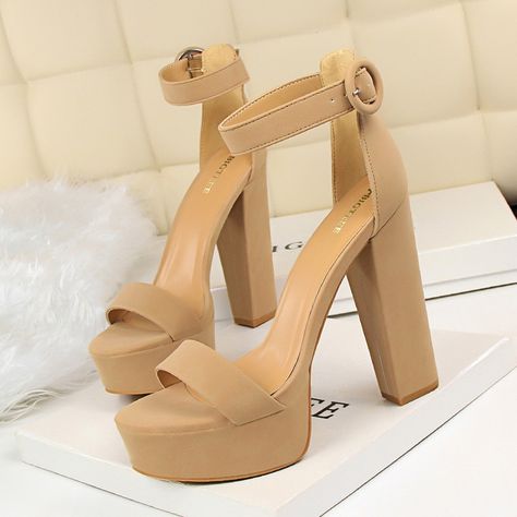 Sepatu Pump, Hak Tinggi, Basic Heels, Super High Heels, Buckled Heels, Block Heel Shoes, Buckle Sandals, Platform High Heels, Thick Heels