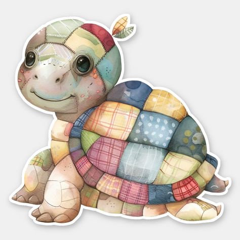 Patchwork Turtle Sticker Animal Mix, Turtle Sticker, Sketch Ideas, Card Toppers, Color Mix, Kids Nursery Decor, Kids Stationery, Free Birthday Invitations, Free Birthday Invitation Templates