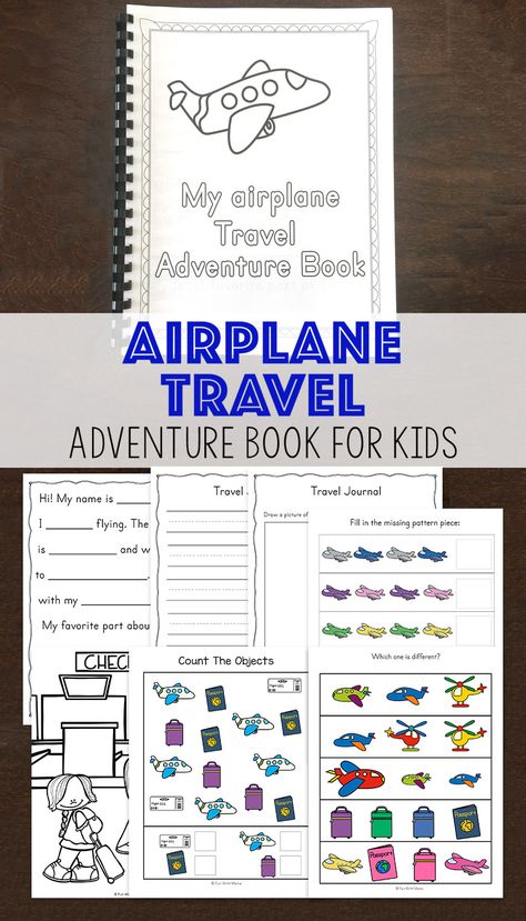 Free printable airplane travel activity book for kids with coloring pages, journal pages, activity worksheets and more fun ideas while at the airport. Travel Hacks With Kids, Travel Wallpaper Iphone, Travel Hacks Kids, Airplane Activities, Travel Hacks Airplane, Travel Journal Pages, Long Flights, Toddlers And Preschoolers, Airplane Travel