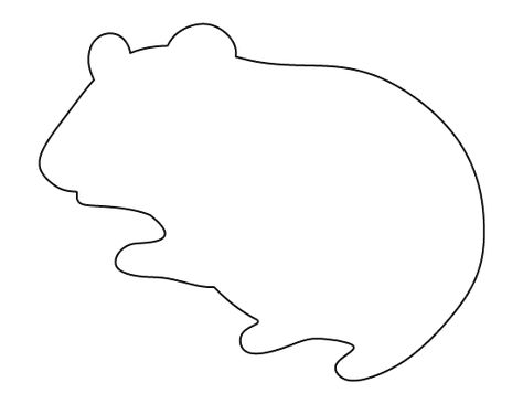 Hamster pattern. Use the printable outline for crafts, creating stencils, scrapbooking, and more. Free PDF template to download and print at http://patternuniverse.com/download/hamster-pattern/ Hamster Preschool Craft, Hamster Activities For Preschool, Hamster Crafts Preschool, Hamster Outline, Hamster Activities, Hamster Craft, Hamster Party, Preschool Pets, Hamster Pattern