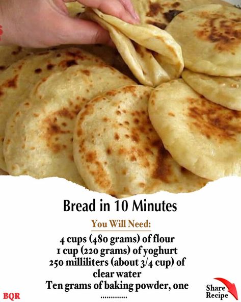 Yeastless Bread, Homemade Flour, Bread Ideas, Diy Easy Recipes, Flat Breads, Bread Easy, Breakfast Bread, Fry Bread, Flat Bread