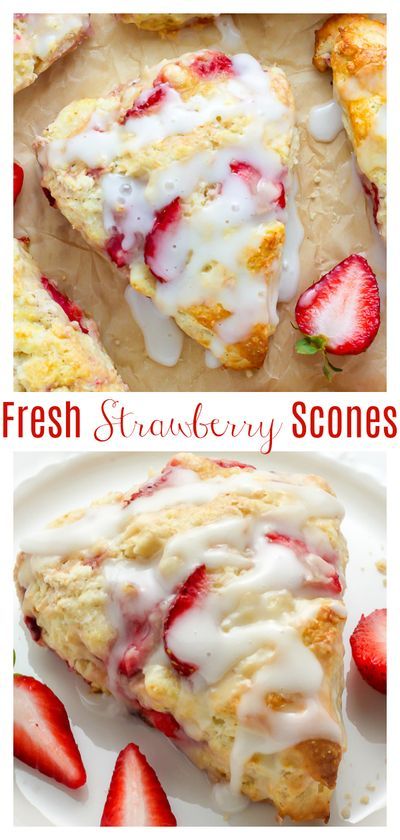 Strawberries And Cream Scones, Strawberry Scones Recipe, Perfect Scones Recipe, Strawberry Scones, Baker By Nature, Scones Recipe Easy, Homemade Scones, Cream Scones, Clotted Cream