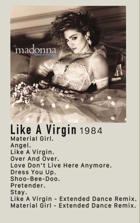 Madonna Album, Madonna Songs, In Gods Hands, Madonna Like A Virgin, Gods Hands, Album Covers Art, White Celebrities, Madonna Albums, Madonna Vogue