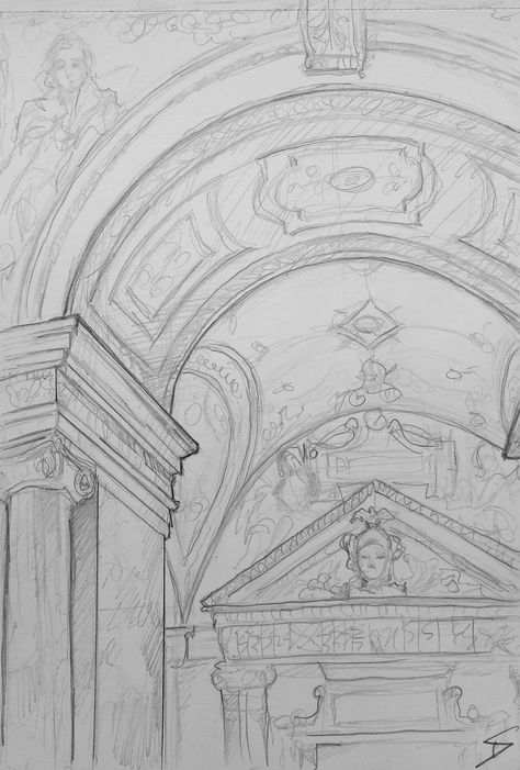 Museum Perspective Drawing, Midevil Sketches, Museum Sketches Architecture, Vienna Sketch, Art Museum Drawing, Aesthetic Pencil Drawing, Vienna Drawing, Pencil Drawing Animals, Pencil Drawing Aesthetic