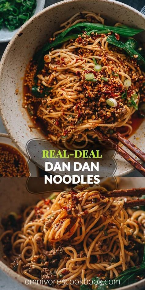 Dan Dan Noodles Recipe, Noodles Chinese, Szechuan Recipes, Food Noodles, Dan Dan Noodles, Asian Noodle Recipes, Fun Room, Recipes Authentic, Asian Inspired Recipes