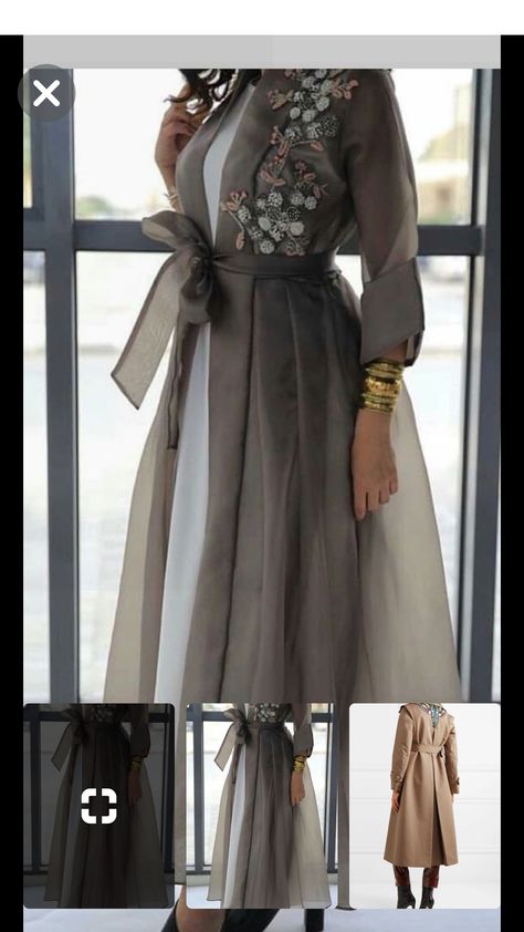 Накидка Outer Organza, Beautiful Evening Dresses, Mode Kimono, Modest Fashion Hijab, Gaun Fashion, Muslimah Dress, Mode Abaya, Muslim Fashion Hijab, Muslim Fashion Dress