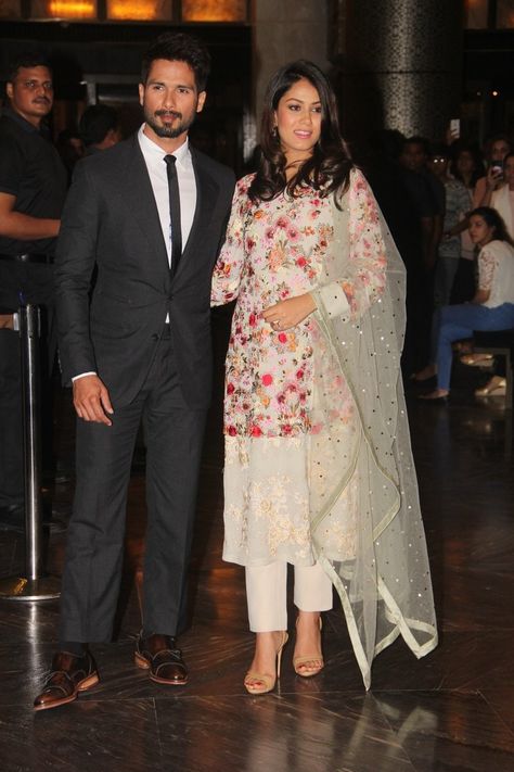 Mira Rajput Kapoor loves her dresses and athleisure, but kurtas win clear favour with the wellness enthusiast. No matter what the occasion, Rajput Kapoor keeps coming back to this Indian staple—be it for a casual outing in the city, a family lunch with her husband, Shahid Kapoor, or even one of the most prolific celebrity weddings in recent times. Her wardrobe hosts options for all of her requirements, and includes everything from breezy cotton kurtas to heavily embroidered designer numbe Waistcoat Design, Mehendi Function, Kurti Pattern, Pant Design, Indian Suit, Desi Dress, Mira Rajput, Wedding Sherwani, Shahid Kapoor