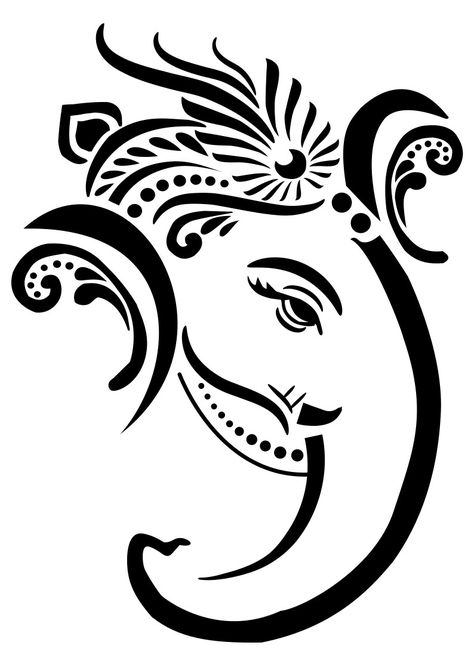 Vinayagar Art Drawing, Ganpati Mandal Logo, Ganesha Clipart, Ganesh Vector, Ganesha Vector, Ganesha Face, Bird Silhouette Art, Ganesha Tattoo, Wedding Drawing