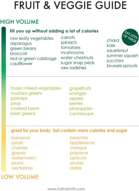 If you want more food, opt for more high-volume foods first. This will allow you to satisfy that urge to chew without overindulging in calories. Aim to have two servings of vegetables at every meal, but don’t be afraid to load up on high-volume veggies. It is hard to overeat in this category because you will fill up fast! Advocare Meals, Kale Vegetable, Green Beans Mushrooms, Calorie Dense Foods, Feeling Groovy, Apple Unit, Fruit And Veggie, Sugar Recipes, Healthy Facts