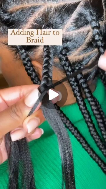 dmkeephair on Instagram: "Adding hair to braid 
#houstonbraider #houstonbraids #hairstyles #tribalbraids #naturalhair #reelsinstagram #hairgoals #voiceofhair #houstonhairstylist #hairstylist #feedinbraids #protectivestyles #hair #braids #houstonboxbraids #instagood #fashion #blackgirlmagic #houston #hairdresser #love #bohobob #hairfashion #boxbraids #knotlessbraids #explorepage #bohobobknotless #beauty #houstonbraiders #dmkeep" Invisible Braids, Box Braids Tutorial, To Braids, Be Invisible, Braided Hair Tutorial, Box Braids Styling, Braid Tutorial, African Braids Hairstyles, African Braids