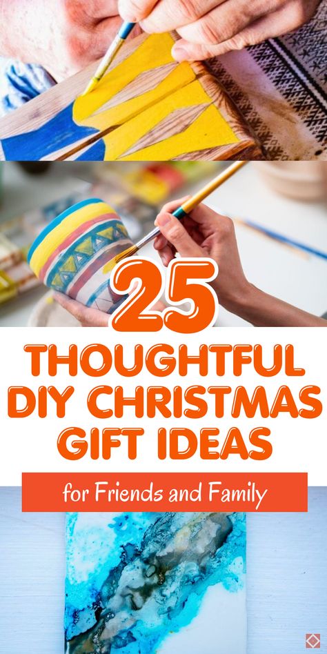 Looking for DIY gift ideas? These 25 Creative DIY Christmas Gifts are perfect for making the holidays memorable! Thoughtful, easy, and budget-friendly, these gifts are great for friends or family. Save this list for your next holiday project! Diy Art Christmas Gifts, Cheap Diy Christmas Presents, Holiday Gifts To Make, Cool Diy Christmas Gifts, Diy Gifts For Neighbors Christmas, Diy Thoughtful Christmas Gifts, Sentimental Diy Christmas Gifts, Wood Burned Christmas Gifts, Homemade Gifts For Parents For Christmas