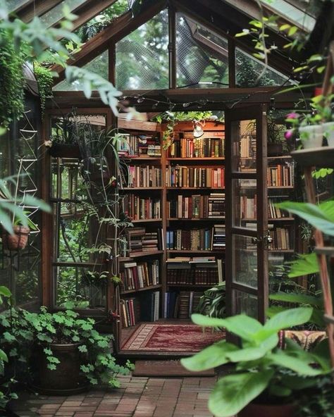 Outdoor Library, Cottage Library, Garden Library, Art Space, Space Art, Garden Art, Cabin, Cottage, Books