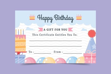 Birthday Gift Voucher Template, Birthday Gift Certificate Printable Free, Happy Birthday Gift Certificate Template Printable Free, Birthday Certificate Printable Free, Gift Certificate Template Printable Free, Birthday Voucher Template, Voucher Design Ideas, Gift Voucher Design Templates, Birthday Gift Voucher