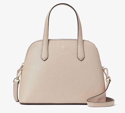 Great Shopping New Kate Spade Schuyler Medium Dome Satchel Saffiano Warm Beige, bags Beige Bags, Beige Purses, Warm Beige, Embossed Logo, Women's Bags, Kate Spade New York, Bags Handbags, Zip Pockets, Kate Spade