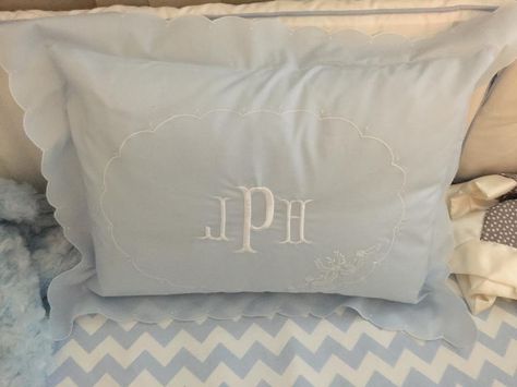 Nothing says timeless like a monogrammed Feltman Brothers baby pillow! This beautiful embroidered pillow case is available in blue or white for boys, and we've got a lovely lace trim pillow case available in pink or white for girls!  http://www.feltmanbrothers.com/pillow-cases-3/ Toddler Wedding Outfit Boy, Baby Boy Gowns, Embroidered Pillow Case, Flower Girl Outfits, Wedding Outfit For Boys, Baby Easter Outfit, Boys Easter Outfit