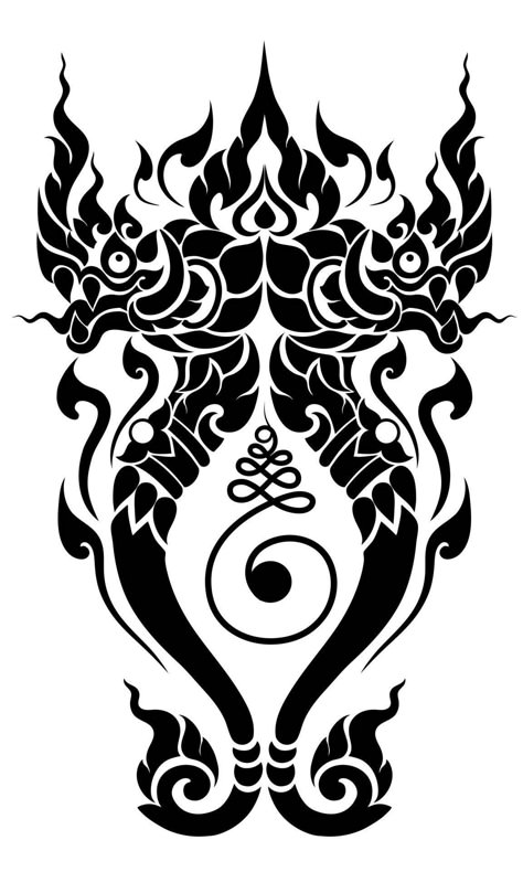 Thailand Pattern Design, Phaya Naga, History Fair Projects, Tattoo Thai Style, Buddhism Tattoo, Tattoo Thai, Khmer Tattoo, Cyberpunk Tattoo, Thai Design