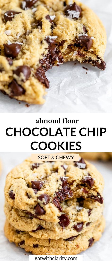 Outrageous Cookies, Cc Cookies, Gluten Foods, Almond Flour Desserts, Almond Flour Chocolate Chip, Almond Flour Chocolate Chip Cookies, Glutenfri Baking, Df Recipes, Grain Free Desserts