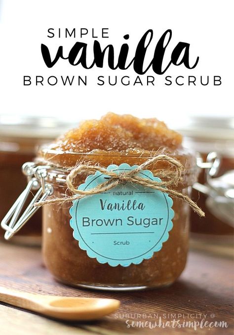 Brown Sugar Scrub Recipe, Vanilla Brown Sugar Scrub, Sugar Scrub Homemade Recipe, Diy Vanilla, Mint Sugar Scrub, Diy Sugar Scrub Recipe, Lemon Sugar Scrub, Brown Sugar Scrub, Scrub Diy