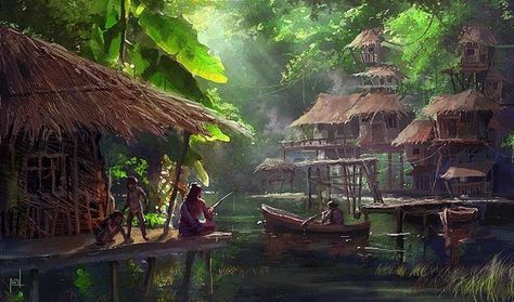 Village Concept Art, Arte Viking, Fantasy City, Fantasy Setting, Fantasy Places, Fantasy Art Landscapes, Fantasy Concept Art, 판타지 아트, Environment Design