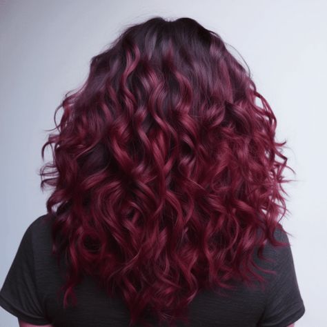 Deep Red Hair Curly, Burgundy Balayage Short Hair, Curly Hair Color Ideas Red, Wine Red Curly Hair, Burgundy Balayage Hair, One Hair Color, Burgundy Curly Hair, Wavy Hair 2b, Savannah Chrisley