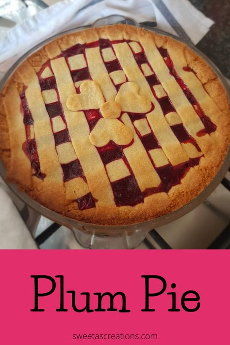 Pie Base Recipe, Plum Pie Filling, Prune Pie, Plum Pie Recipe, Plum Pie, Homemade Pie Crust, Bday Dinner, Homemade Pie Crust Recipe, Plum Recipes