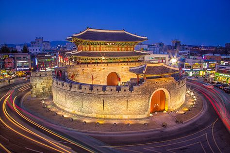 Suwon, South Korea | by hannchoi2 Places In South Korea, Miss Kobayashi's Dragon Maid, Banking Services, Suwon, Traditional Building, Space Wedding, Traditional Architecture, Old Building, Best Memories