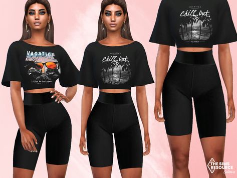 Free Black Sims 4 Cc Clothes, Sims4 Cc Women Clothes, Sims4 Teen Cc, Sims 4 Cc Black Women Clothes, The Sims Recourse Sims 4, Biker Shorts Sims 4 Cc, The Sims Recourse, Sims4 Leggings, Sims 4 Cc Casual Clothes