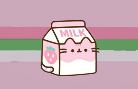 Pusheen Milk Carton, Cute Milk Carton Drawing, Tattoo Claims, Kawaii Milk Carton, Xenogender Flag, Strawberry Milk Carton, Milk Cat, Milk Strawberry, Strawberry Art