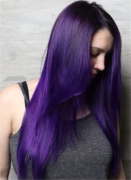 Ultra Violet: How Pantone’s Color of the Year Translates to Hair Color. - Hair Color - Modern Salon Royal Purple Hair, Ultra Violet Hair, Exotic Hair Color, Emo Hairstyles, Bday Celebration, Dark Purple Hair, Split Dyed Hair, Dyed Hair Blue, Shaved Hair Designs